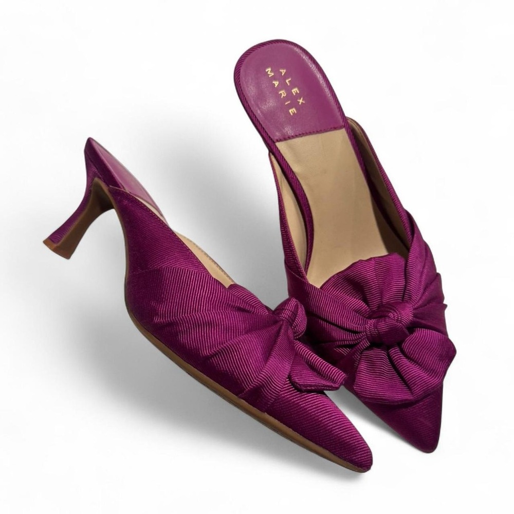Alex Marie Purple Heels with Bow Detail